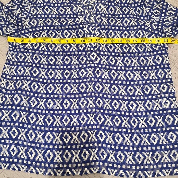 Chico's Blue Long Sleeve Tunic Women's Blouse Size 1 - Picture 5 of 6